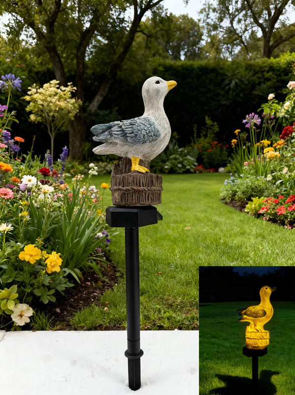 Whimsical Solar-Powered Squirrel Garden Stake Light With Integrated Solar Panel And Warm LED Glow Bowlift