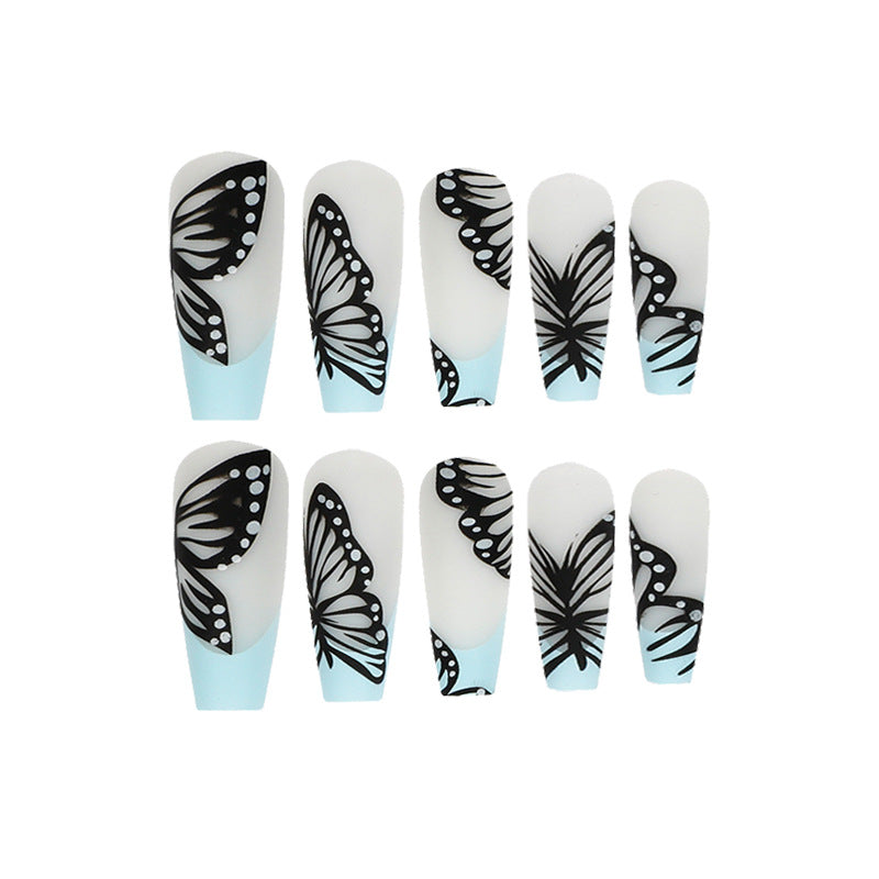 Artistic printed nails with butterfly design Bowlift