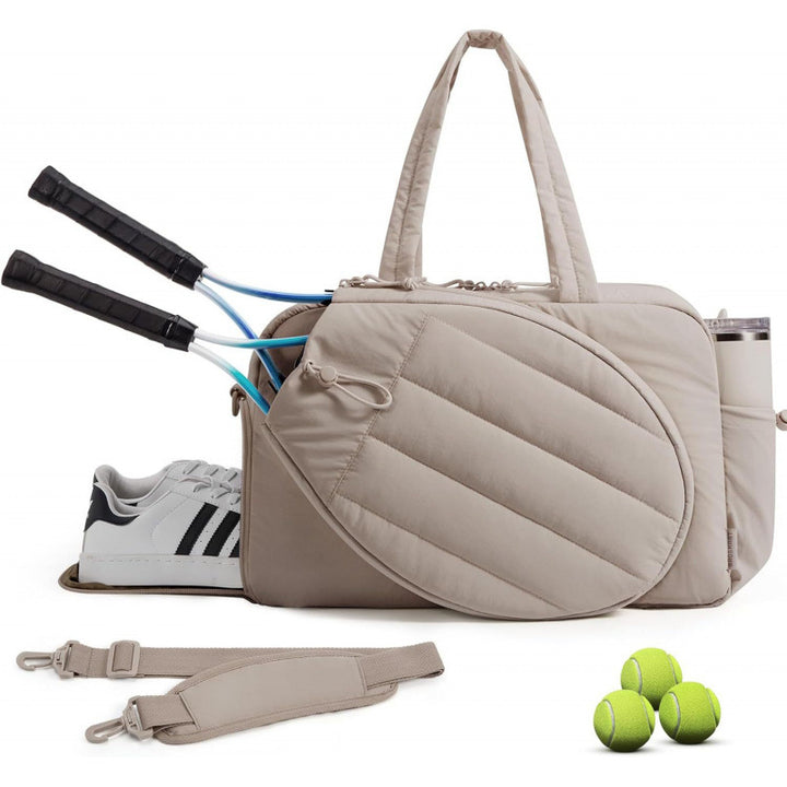 Multifunctional sports bag with integrated compartments for tennis accessories Bowlift