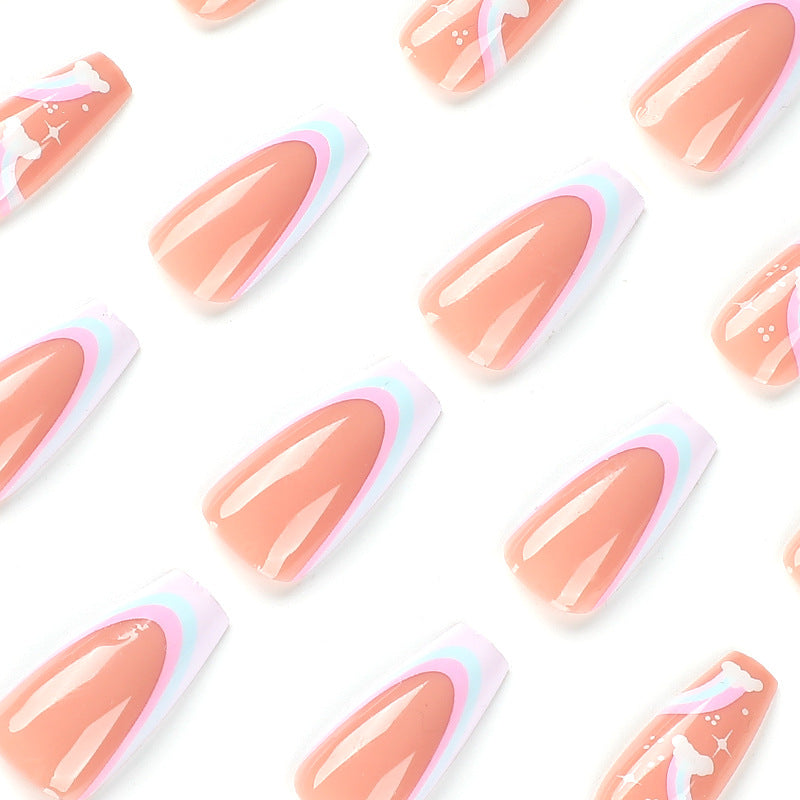 Creative Nail Art with Heart and Cloud Design Bowlift