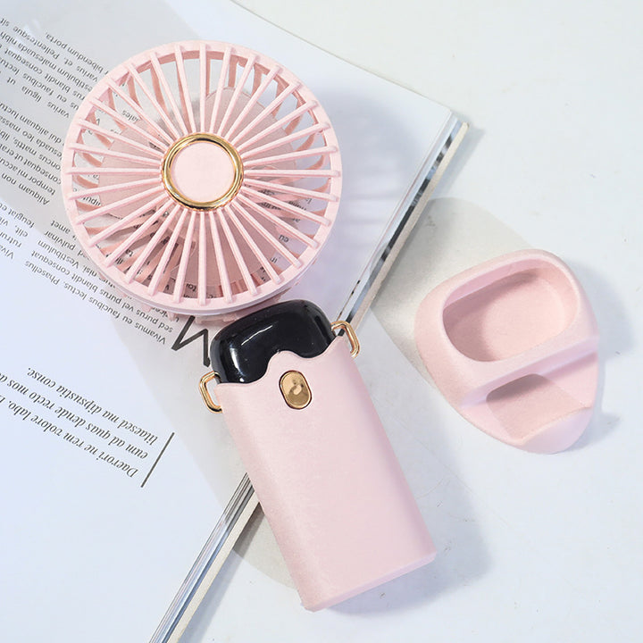 Women's Portable Mini Fan with Ergonomic Handle Design and Adjustable Tilt Bowlift