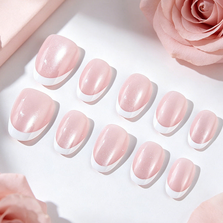 Elegant French Tip Press-On Nails Bowlift 1787542595
