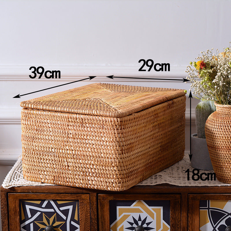 Women rectangular rattan storage basket Bowlift