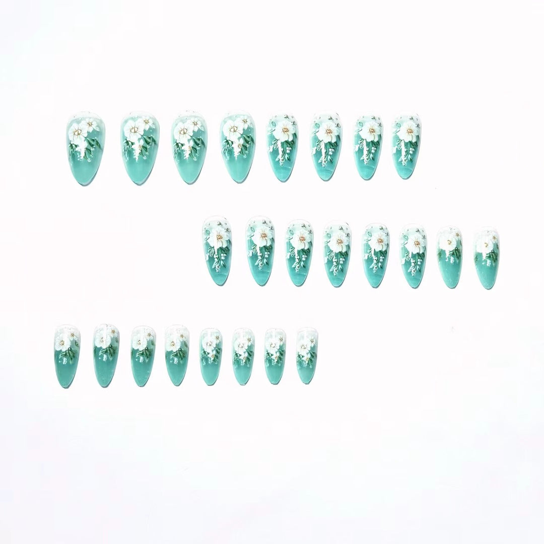 Floral 3D Nail Art Design Bowlift