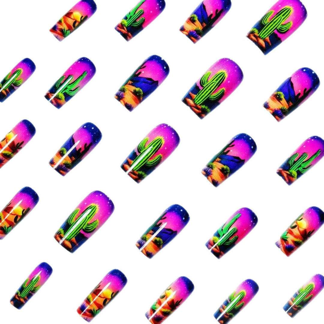 Artistic Desert-Themed Nail Art Bowlift