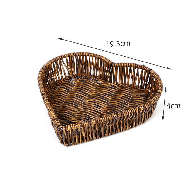 Heart-Shaped Woven Storage Basket Bowlift