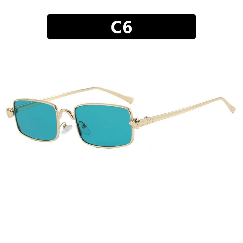 Ladies elegant square sunglasses with luxurious metal frame and UV protection Bowlift