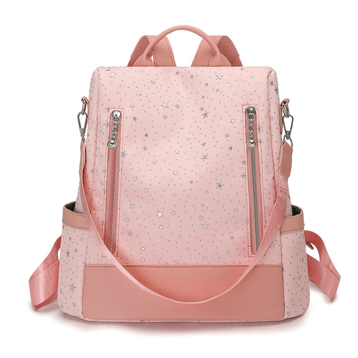 Star Patterned Multi-Pocket Backpack Bowlift
