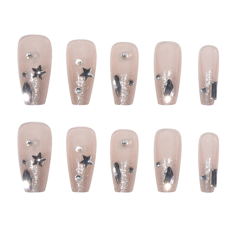 Elegant Glittered Stiletto Press-On Nails Bowlift