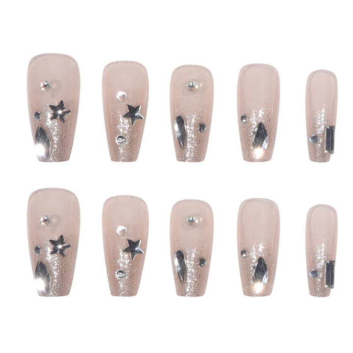 Elegant Glittered Stiletto Press-On Nails Bowlift