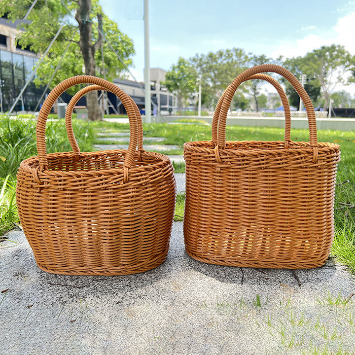 Ladies Handcrafted Basket with Sturdy Handles Bowlift