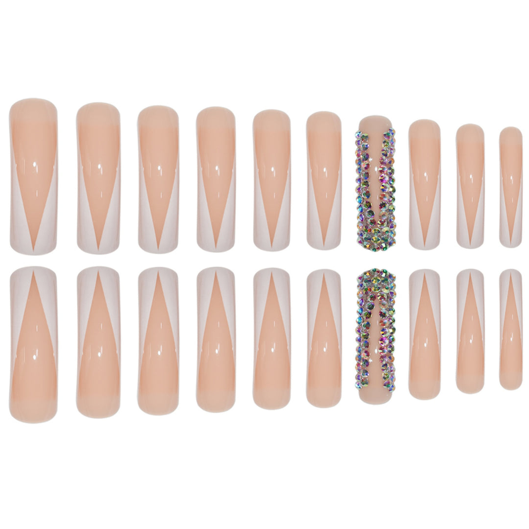 Glamorous Stiletto Press-On Nails with Rhinestone Accents Bowlift