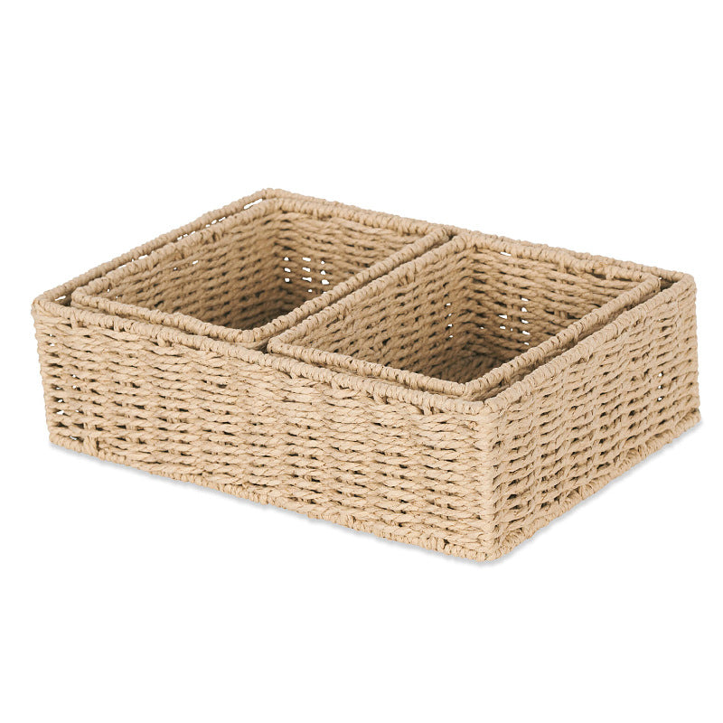 Rectangular Natural Woven Storage Basket Bowlift