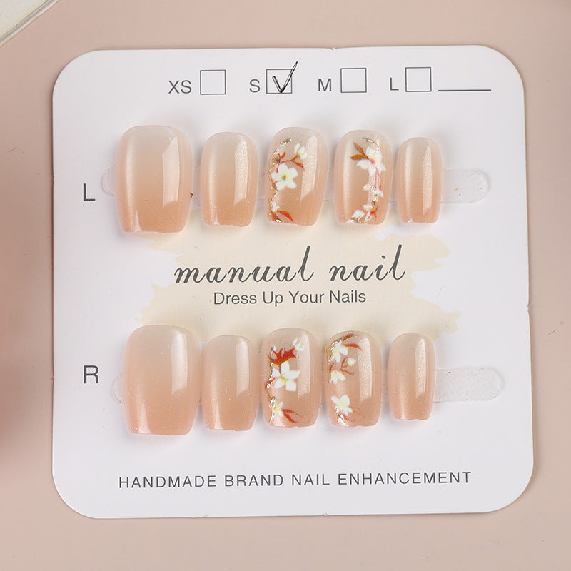Artistic Floral Press-On Nail Design Set Bowlift