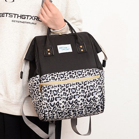 Trendy Animal Print Diaper Backpack Bowlift