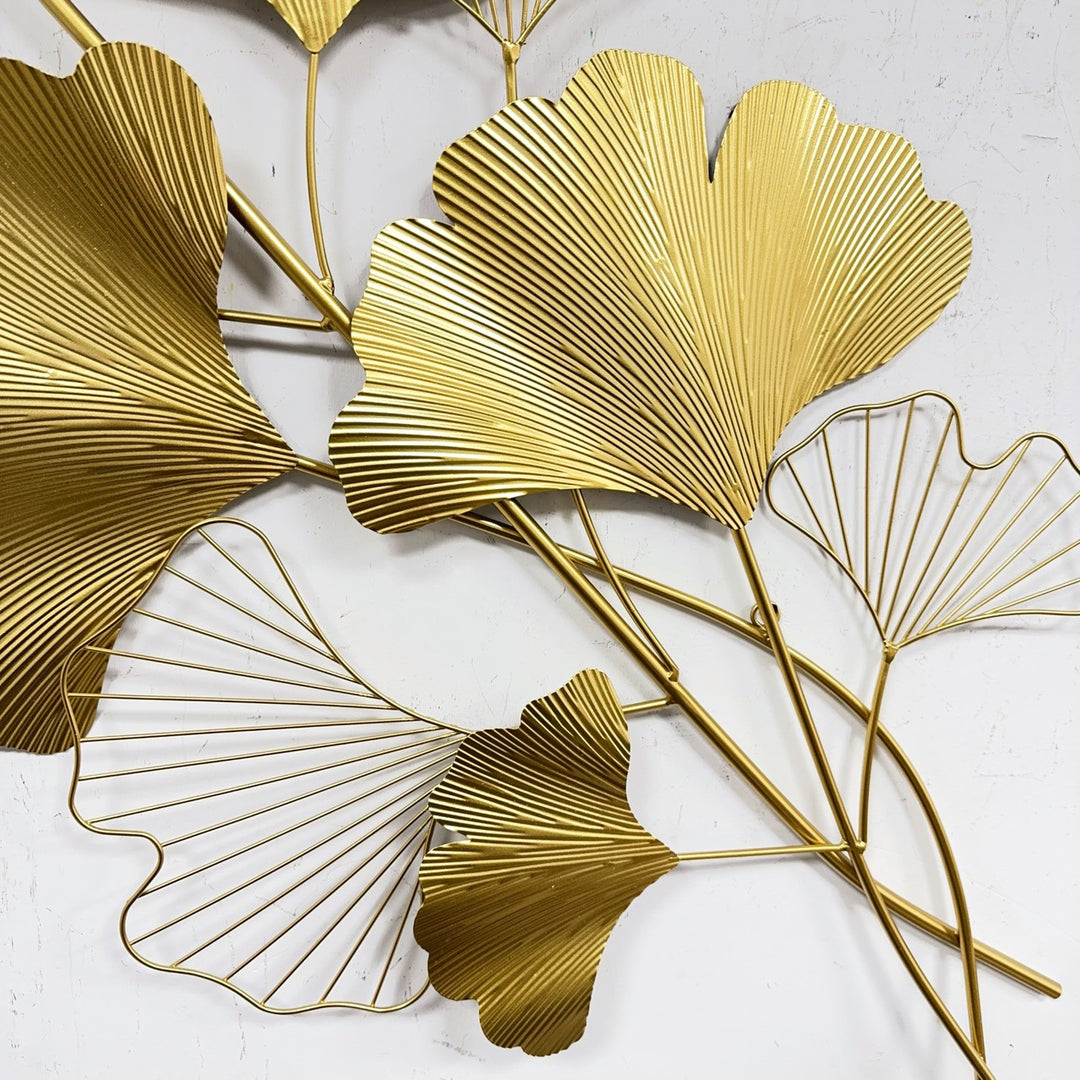 Decorative Metal Ginkgo Wall Sculpture Bowlift