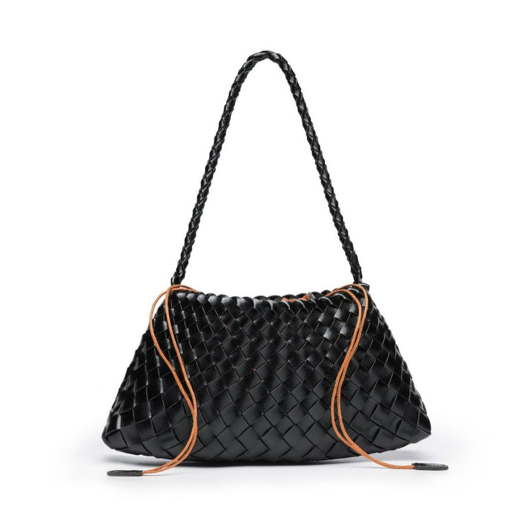 Textured Woven Slouchy Shoulder Bag Bowlift