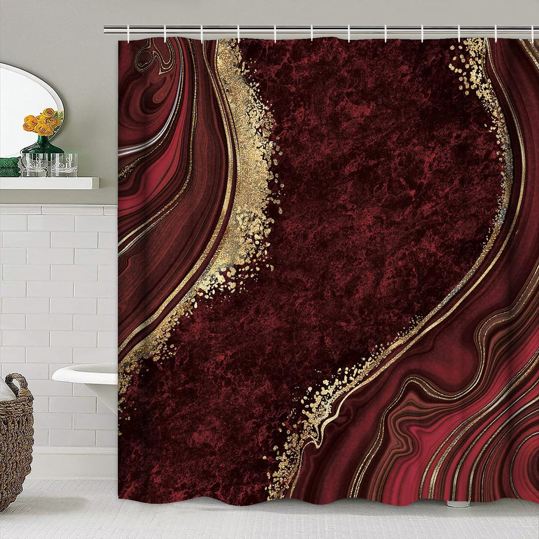 Artistic Marble Texture Shower Curtain Bowlift