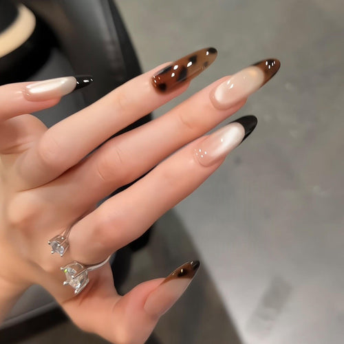 Exclusive art nail tips with elegant color gradient Bowlift
