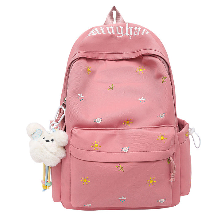 Whimsical Embroidered Backpack Bowlift