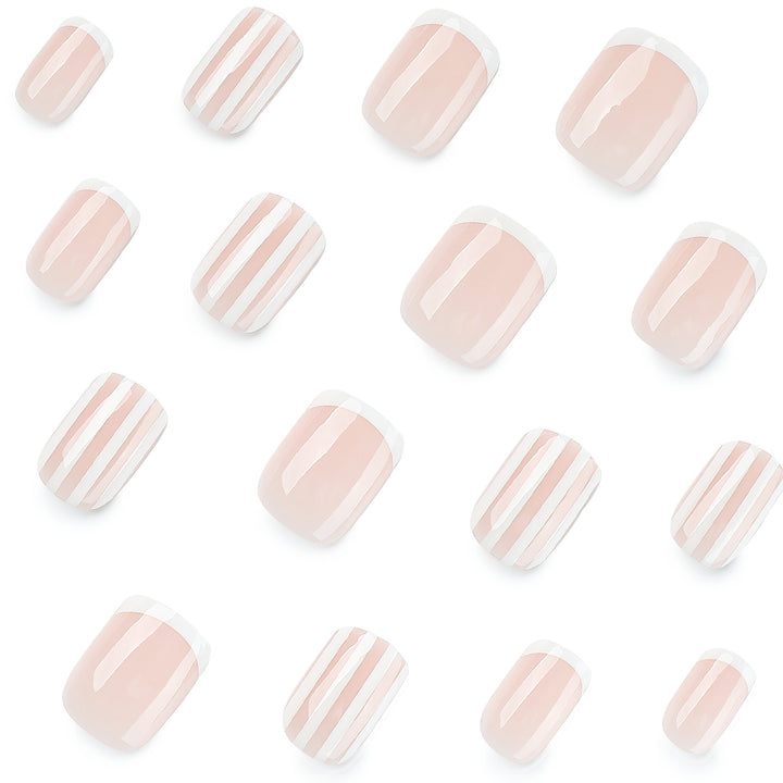 Artificial nail art with stripe pattern Bowlift