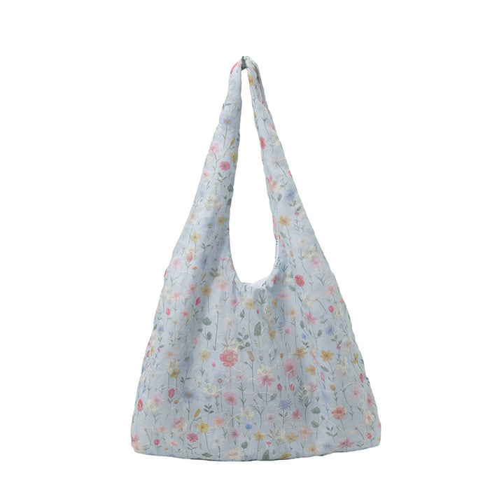 Practical Flower Print Tote Bag Bowlift
