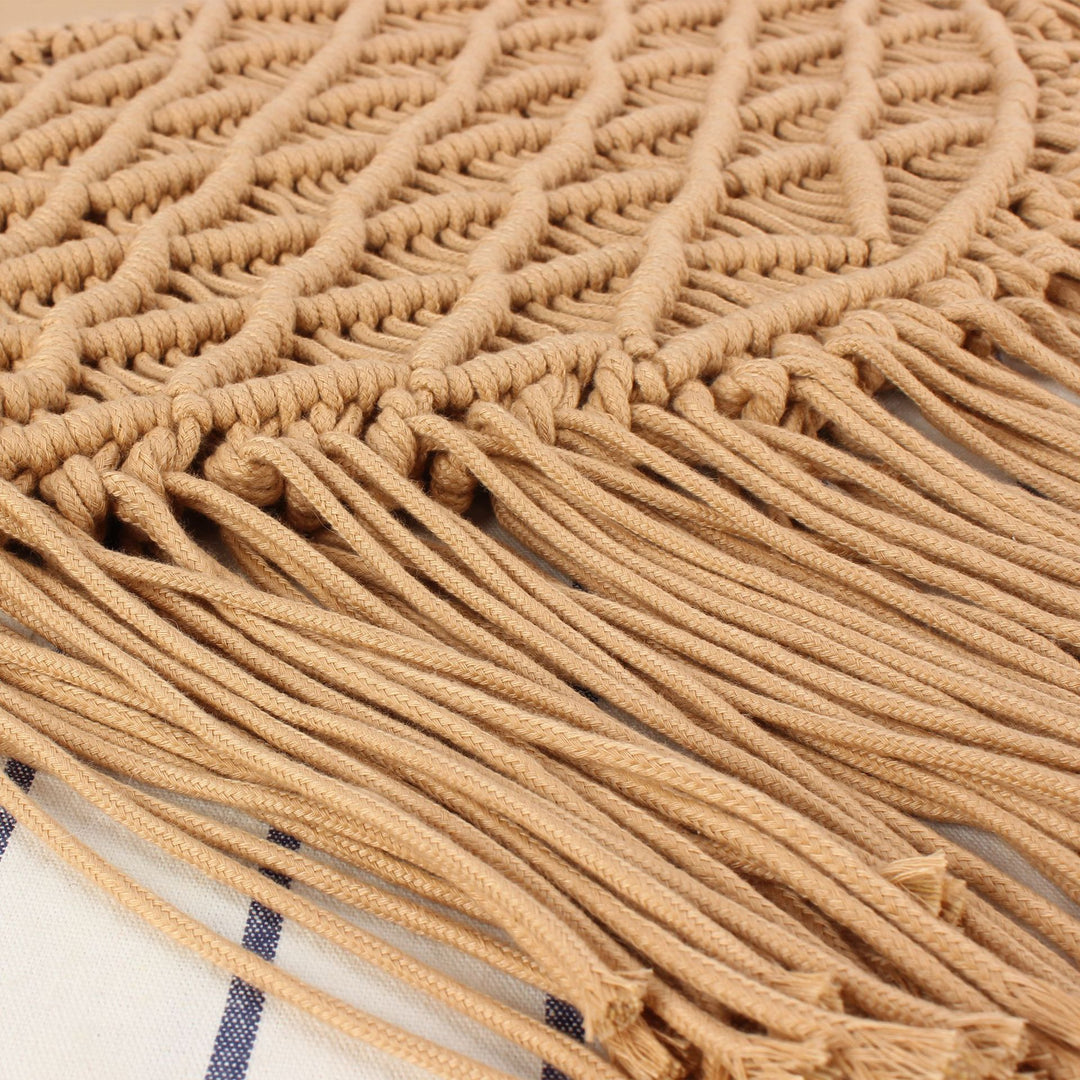 Creative Macrame Bag with Fringed Design Bowlift