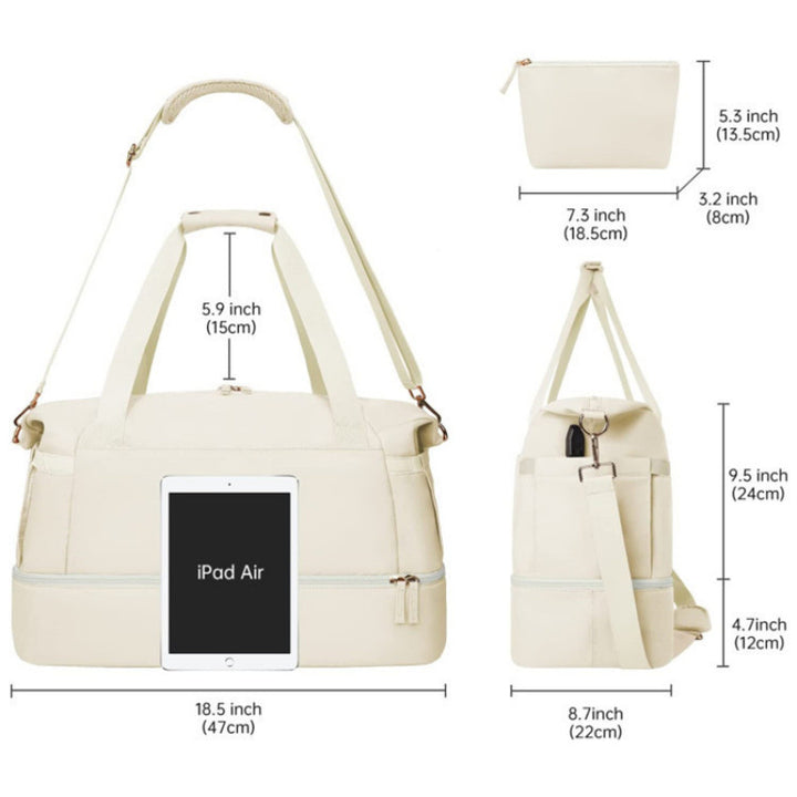 Multifunctional Tote Bag with Removable Cosmetic Bag Bowlift