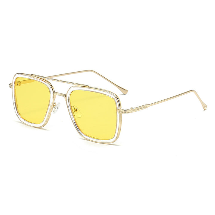 Women's fashionable square sunglasses with glamorous metal frame Bowlift