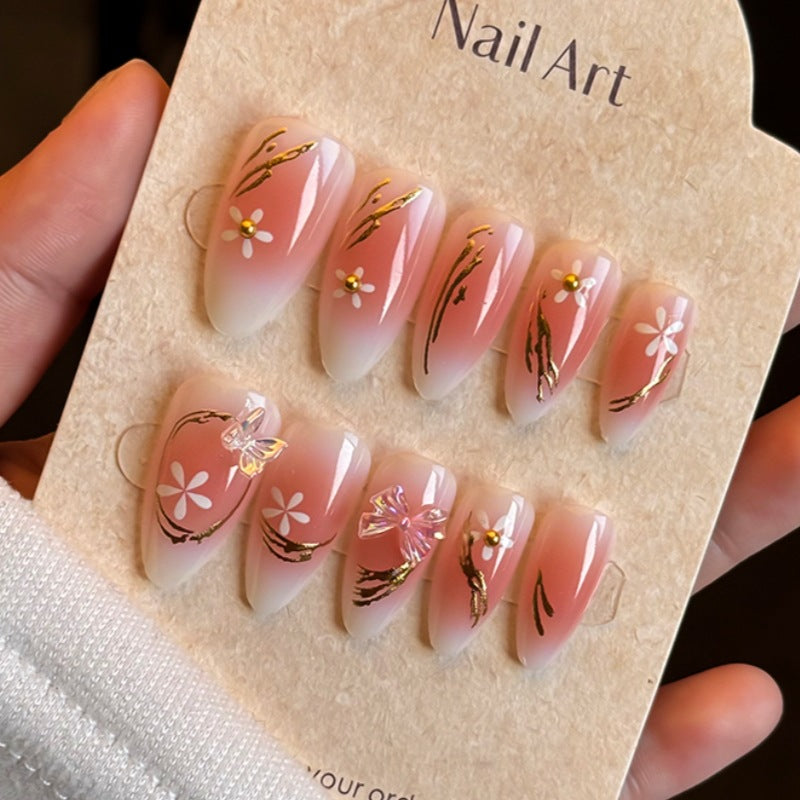 Elegant Floral-Themed Press-On Nail Art Kit Bowlift