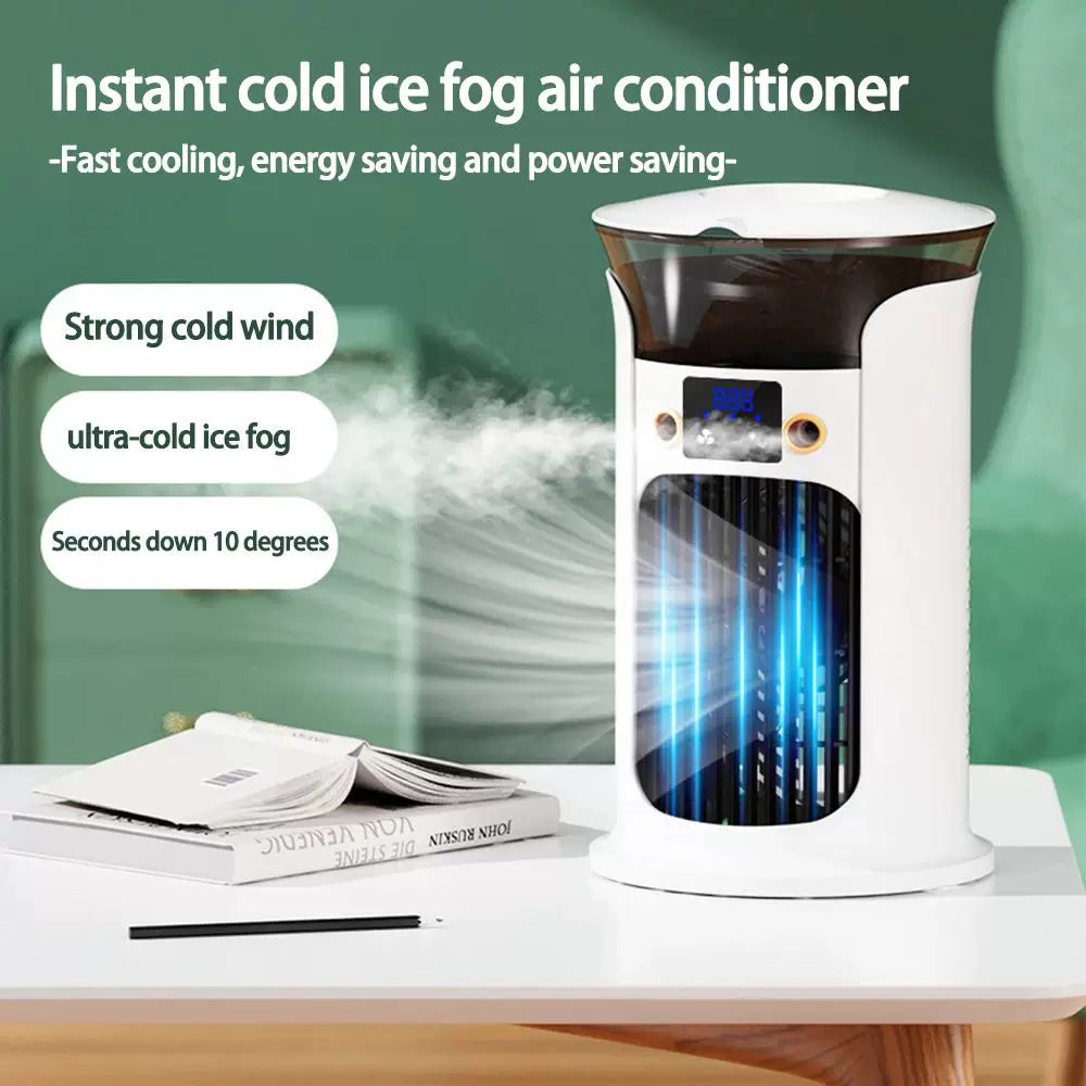 Unisex one size compact USB humidifying air circulation tower fan with LED display Bowlift