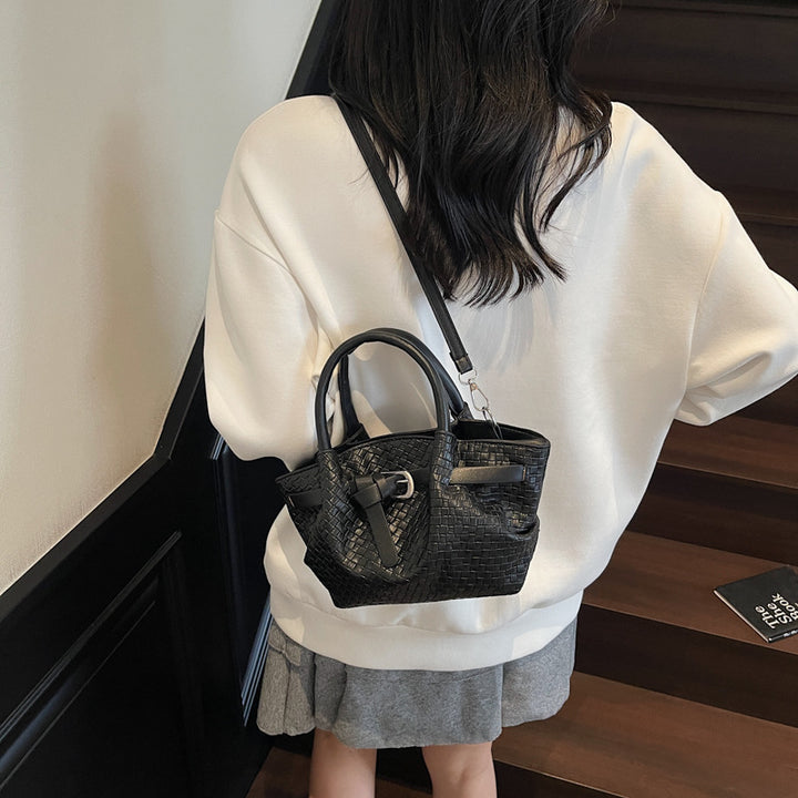 Stylish Woven Structured Handbag Bowlift