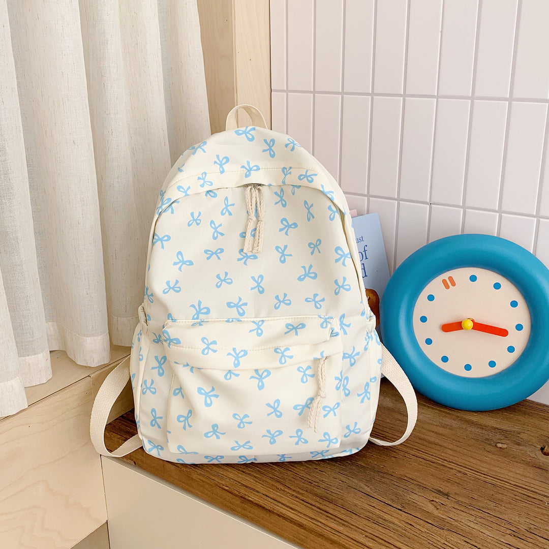 Backpack with Creative Bow Motif and Thoughtful Storage Spaces Bowlift