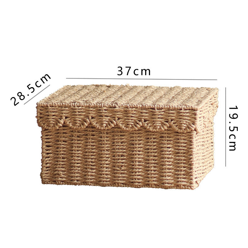 Storage basket with lid and reed design Bowlift
