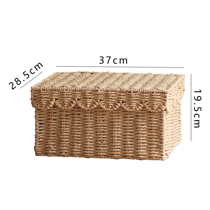 Storage basket with lid and reed design Bowlift