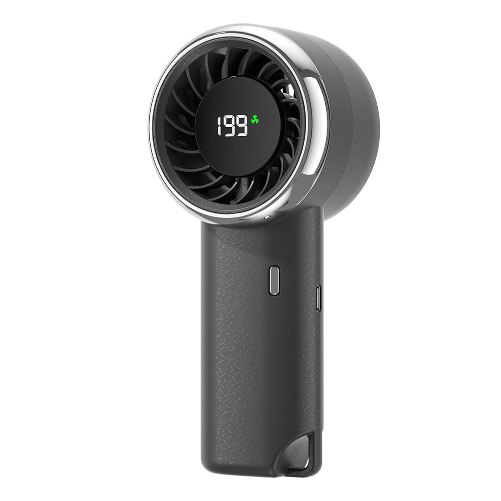 Women's Portable Hand Fan with Digital Display Bowlift