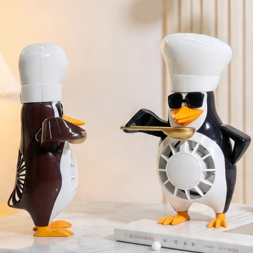 Ladies table fan in creative penguin design Bowlift