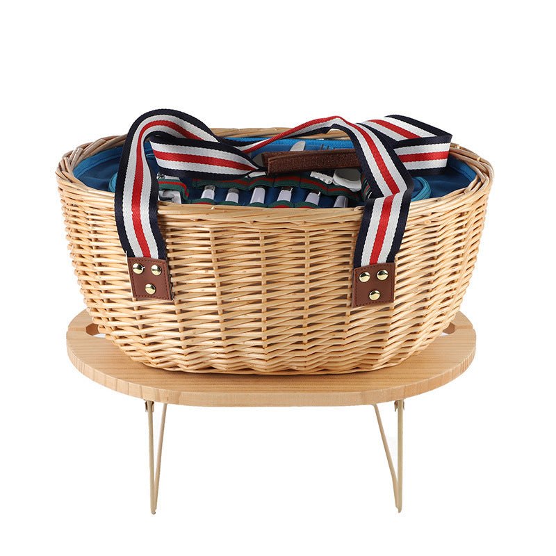 Exclusive basket with handles made of woven rattan Bowlift