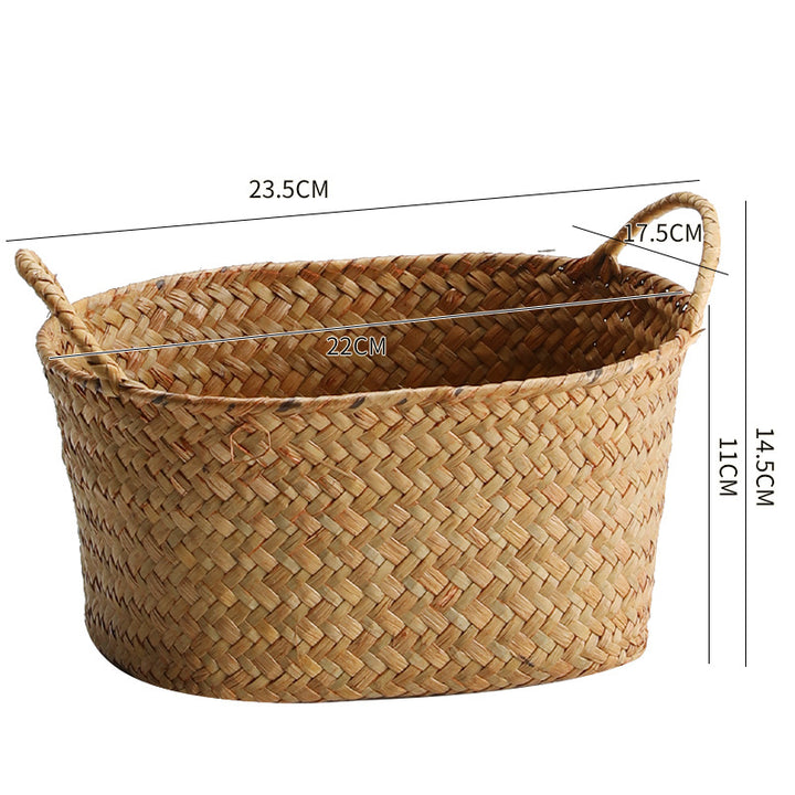 Unisex Braided Storage Basket with Ergonomic Handles Bowlift