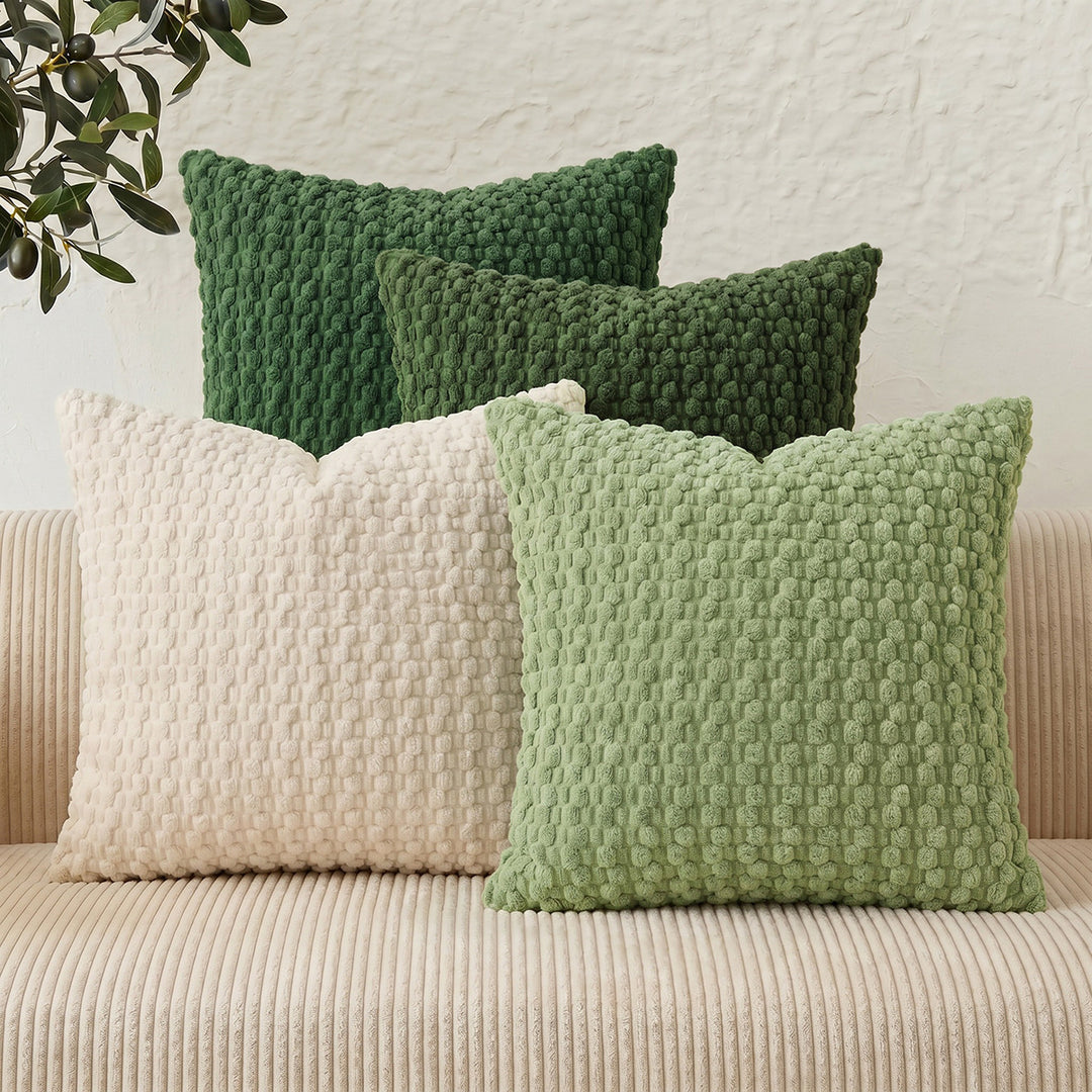 Plush Textured Throw Pillow Cover Bowlift