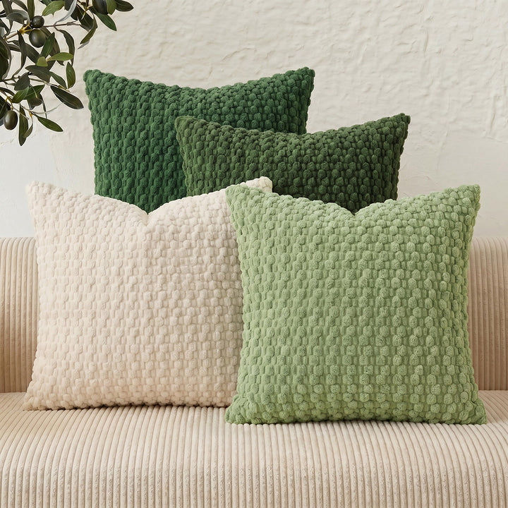 Plush Textured Throw Pillow Cover Bowlift