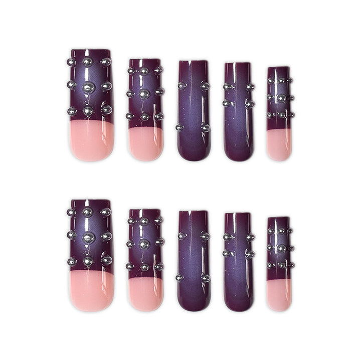 Decorative 3D Stiletto Press-On Nails with Rhinestone Accents Bowlift