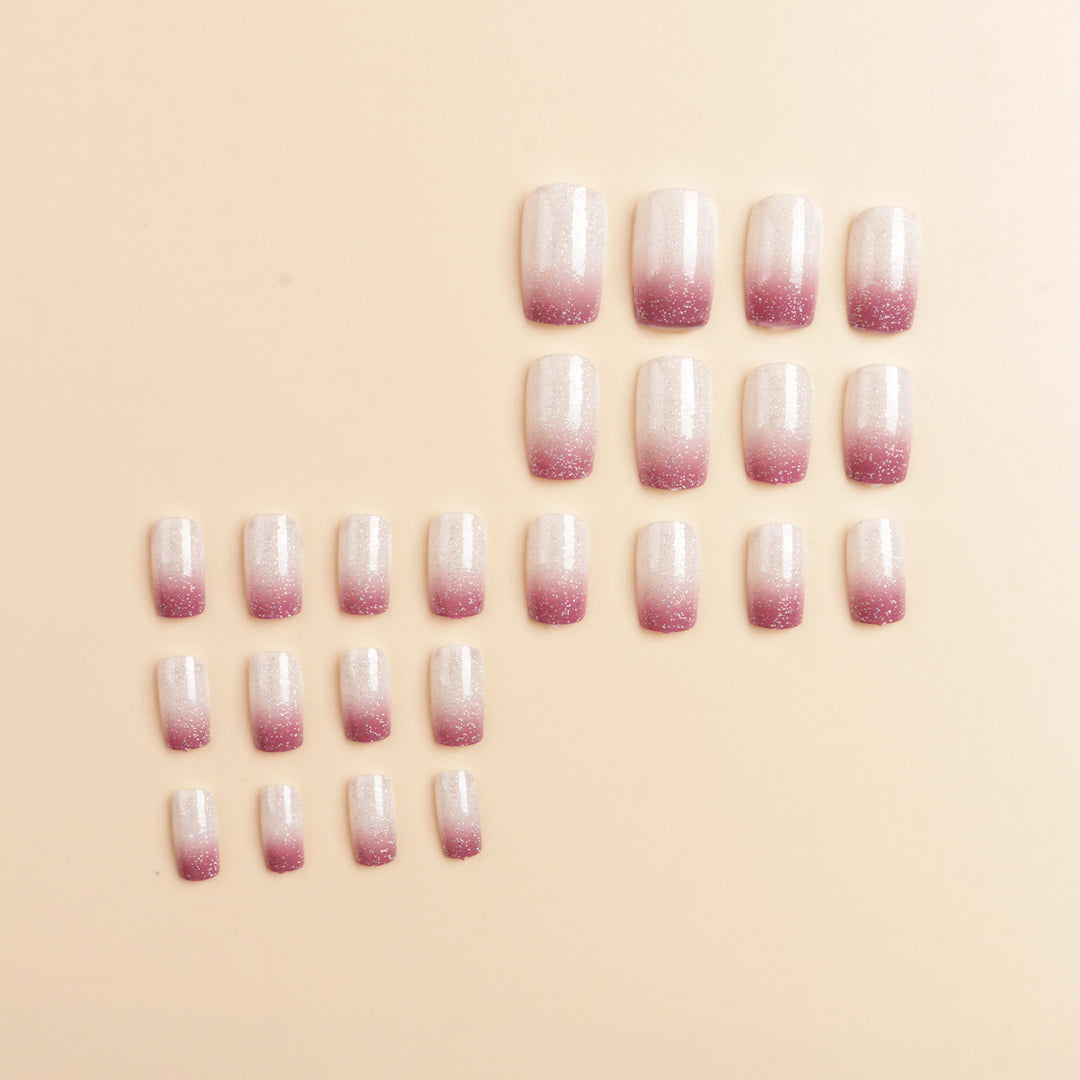 Ombre Glitter Acrylic Nail Extensions Bowlift