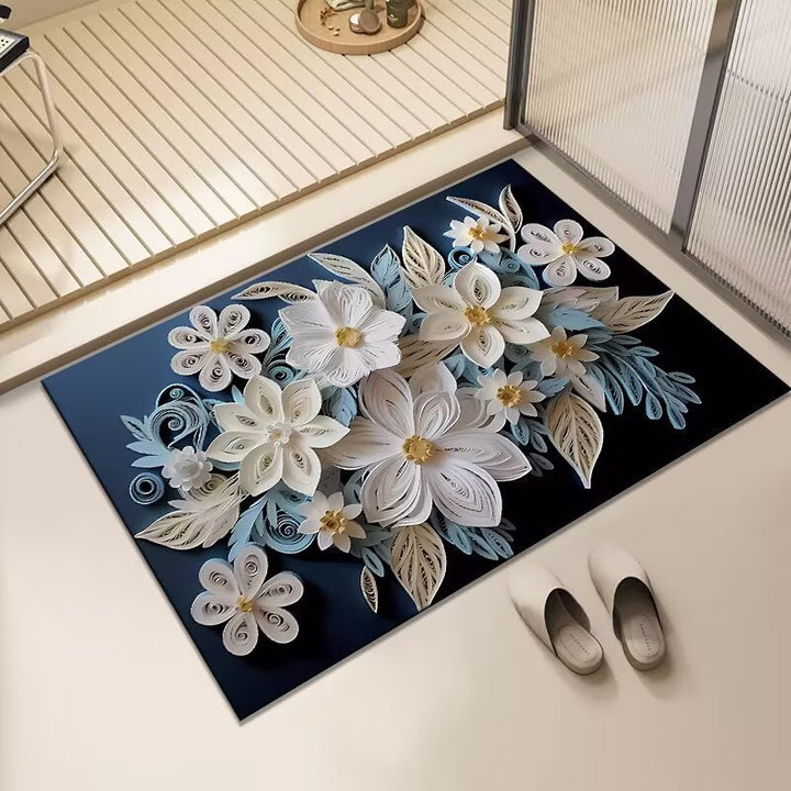 Floral Print Area Mat Bowlift