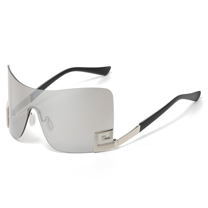 Women's Oversized Shield Sunglasses with Extravagant Design Bowlift