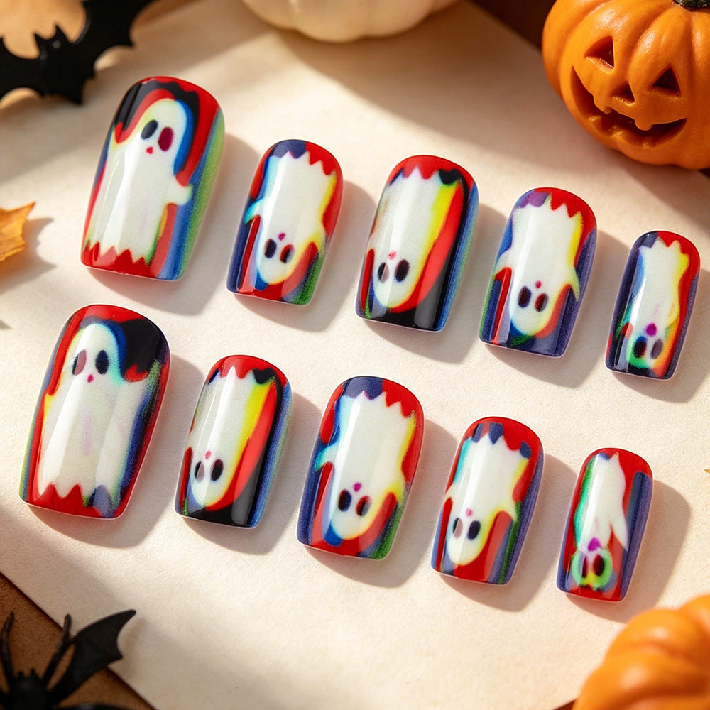 Halloween-Themed Ghost Press-On Nails Bowlift