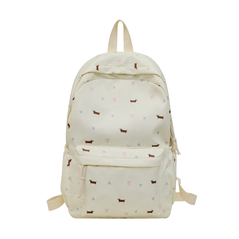 Playful Dog Patterned Backpack Bowlift