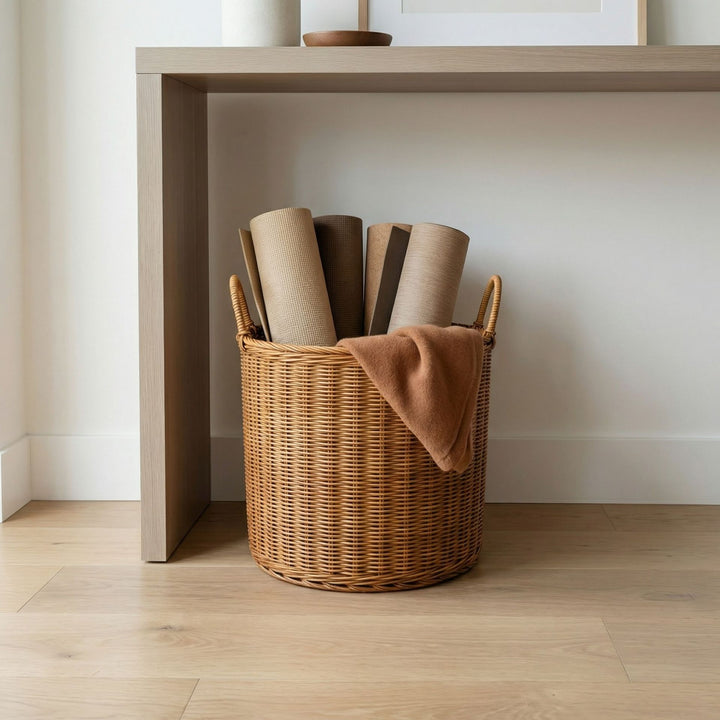 Handmade storage basket made of natural wicker Bowlift