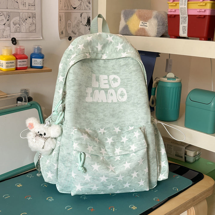 Fun Embroidered Star Print Backpack