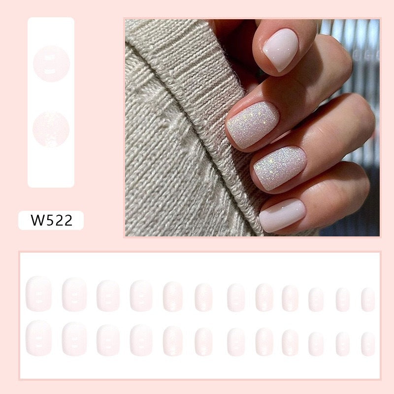 Permanent artificial nails with glitter finish Bowlift
